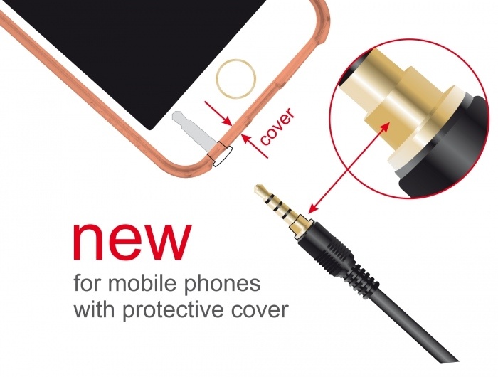 DELOCK Καλώδιο Jack stereo σε Jack stereo 4pin 3.5mm, 90°, μαύρο, 1m - Image 2