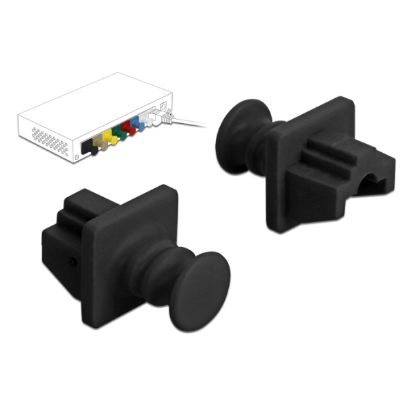 Alternative view of DELOCK κάλυμμα προστασίας για θύρα RJ45 86176, μαύρο, 10τμχ