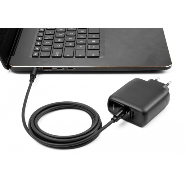 Alternative view of DELOCK καλώδιο τροφοδοσίας laptop 87974, USB-C σε Dell 4.5x3mm, 1.5m, μαύρο