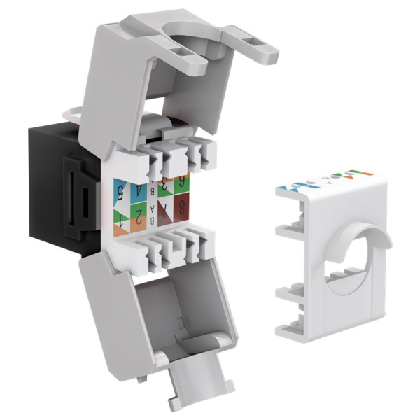 Alternative view of GOOBAY Keystone module RJ45 CAT 6A 90692, UTP, μαύρο