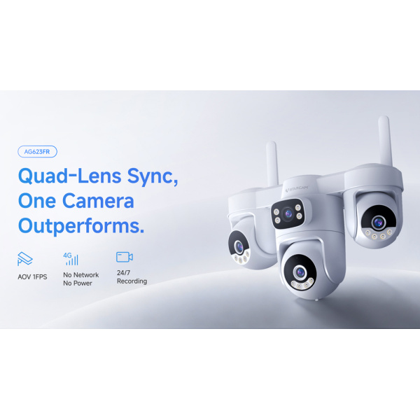 Alternative view of VSTARCAM smart ηλιακή κάμερα AG623FR, four-lens, 3MP, 4G, SD, PTZ, IP66