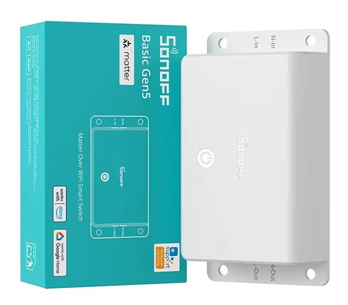SONOFF smart διακόπτης BASIC Gen5, 1 κανάλι, WiFi, συμβατός με Matter, 10A, λευκός - Image 3