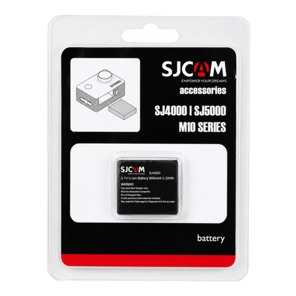 Alternative view of SJCAM μπαταρία για SJ4000 series action κάμερες, 900mAh