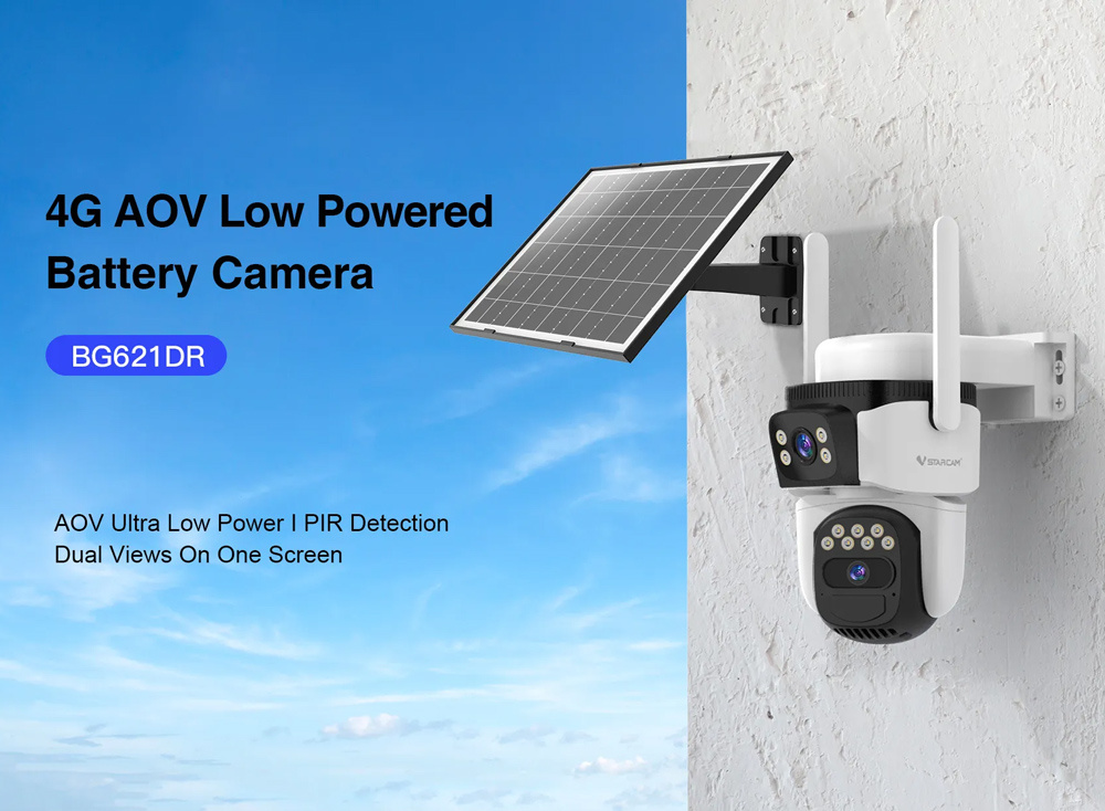 VSTARCAM smart ηλιακή κάμερα BG621DR, dual lens, 3MP, 4G, SD, PTZ, IP66 - Image 2
