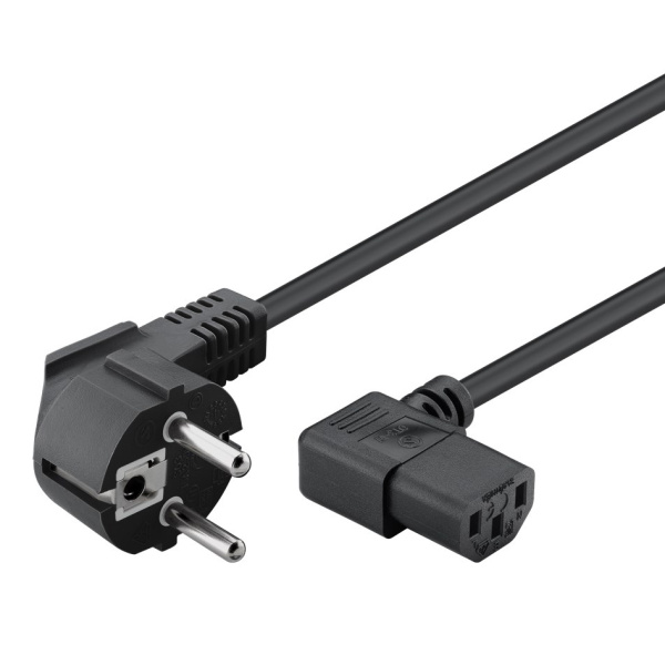 POWERTECH καλώδιο τροφοδοσίας για Η/Υ CAB-P015, 90°, 3 Pin, 1.5m, μαύρο