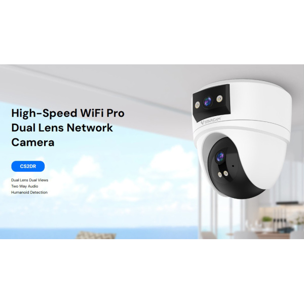 Alternative view of VSTARCAM smart κάμερα CS2DR, 3MP, dual lens, WiFi, PTZ, SD