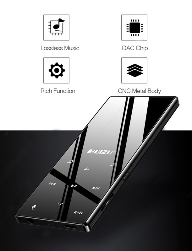 RUIZU MP3 player D29 με ηχείο, 1.8", 16GB, Bluetooth, ελληνικό μενού, μαύρο - Image 3