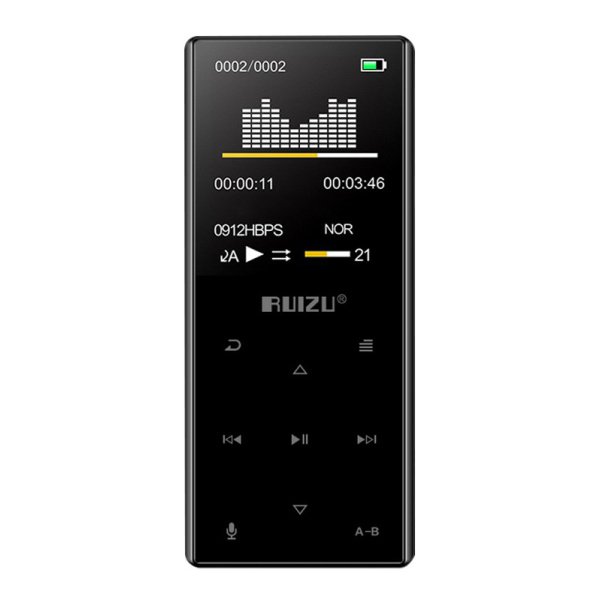 RUIZU MP3 player D29 με ηχείο, 1.8", 16GB, Bluetooth, ελληνικό μενού, μαύρο