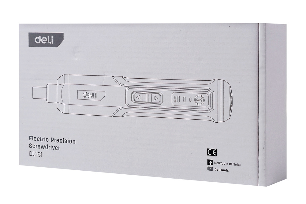 DELI σετ κατσαβίδι μπαταρίας με μύτες DC161, LED φακός, 2000mAh - Image 5