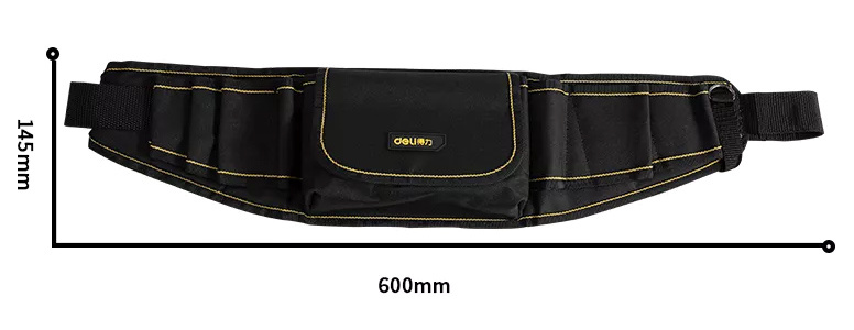 DELI εργαλειοθήκη μέσης DL5864, υφασμάτινη, 60x14.5x5cm, μαύρη - Image 7