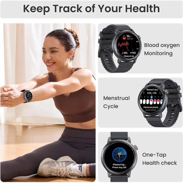 Alternative view of KOSPET smartwatch Orb, heart rate, 1.43" AMOLED, IP68, μαύρο