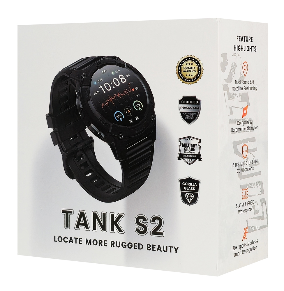 KOSPET smartwatch TANK S2, heart rate, 1.32" AMOLED, GPS, 5 ATM & IP69K, μαύρο - Image 3