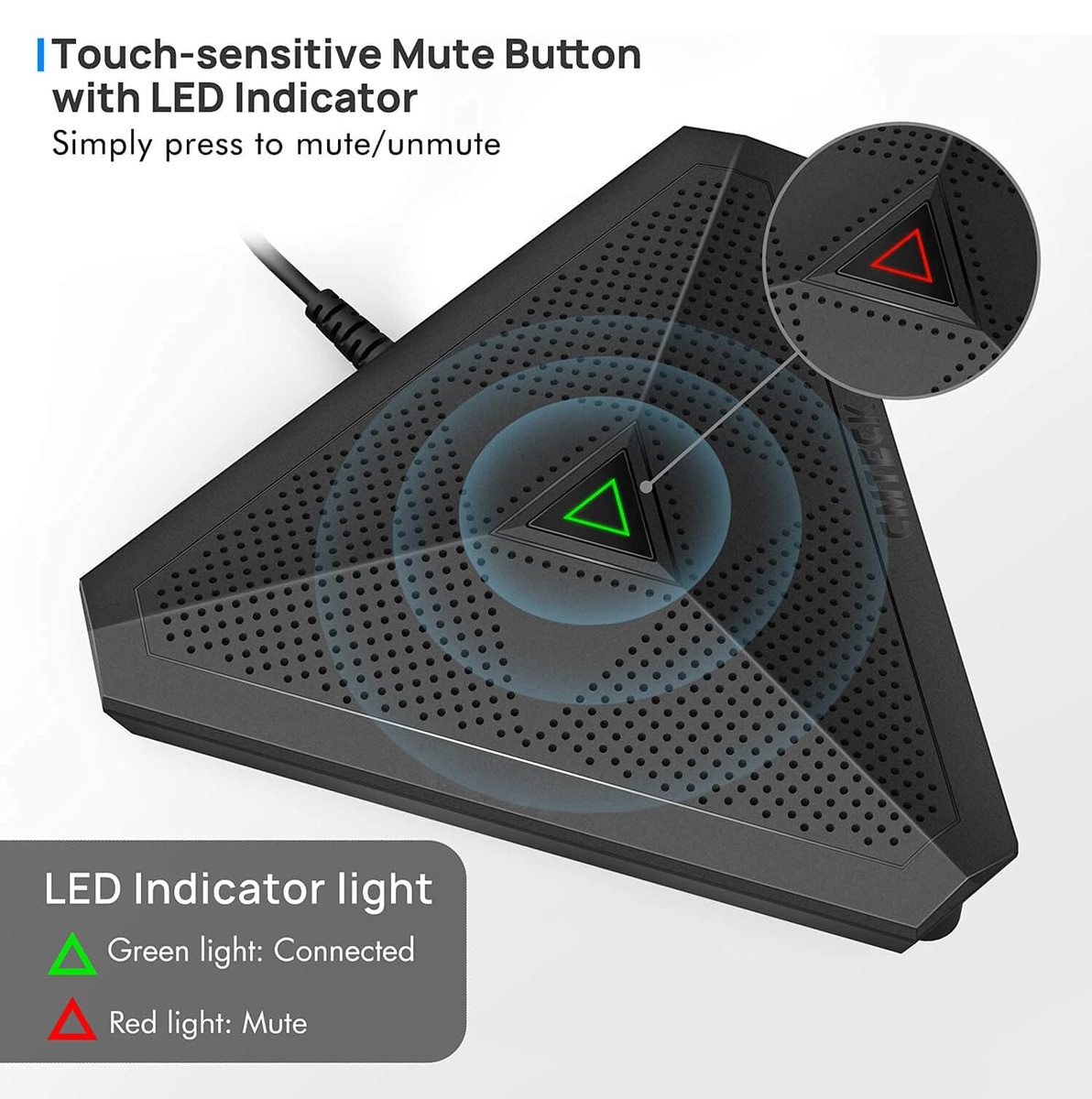 CMTECK επιτραπέζιο μικρόφωνο M001, omnidirectional, USB, μαύρο - Image 3