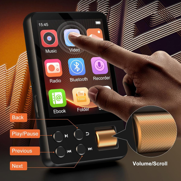 Alternative view of RUIZU MP3 player M19 με οθόνη αφής 2.4", 32GB, Bluetooth, μαύρο
