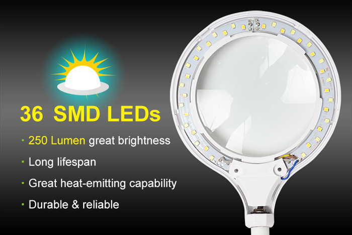 PROSKIT μεγεθυντικός φακός MA-1010U, κλιπ & βάση, LED, 3D 1.75x, λευκός - Image 5
