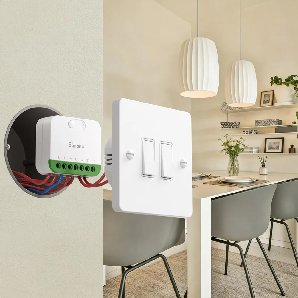 SONOFF smart διακόπτης MINI DUO, 2 κανάλια, WiFi, συμβατός με Matter, 16A, λευκός - Image 3