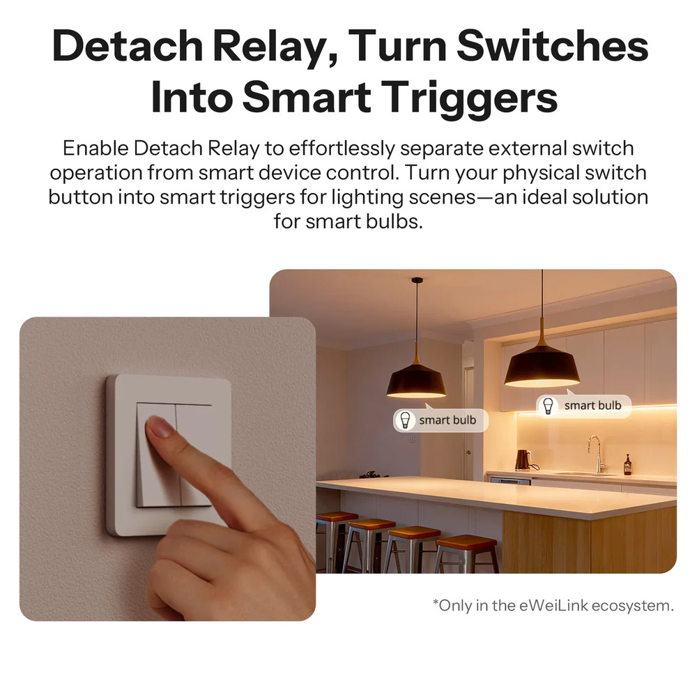 SONOFF smart διακόπτης MINI DUO, 2 κανάλια, WiFi, συμβατός με Matter, 16A, λευκός - Image 6