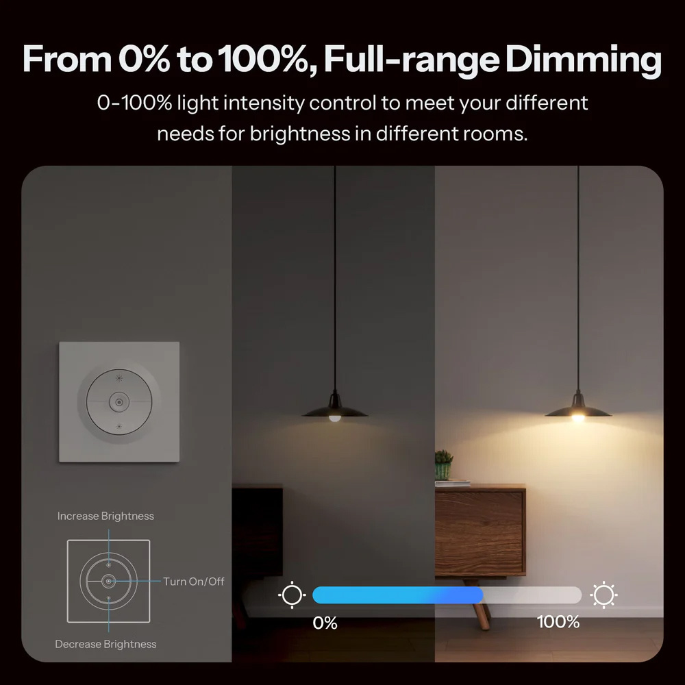 SONOFF smart επιτοίχιος διακόπτης dimmer Orb-DIM, WiFi, Matter, 400W, λευκός - Image 5