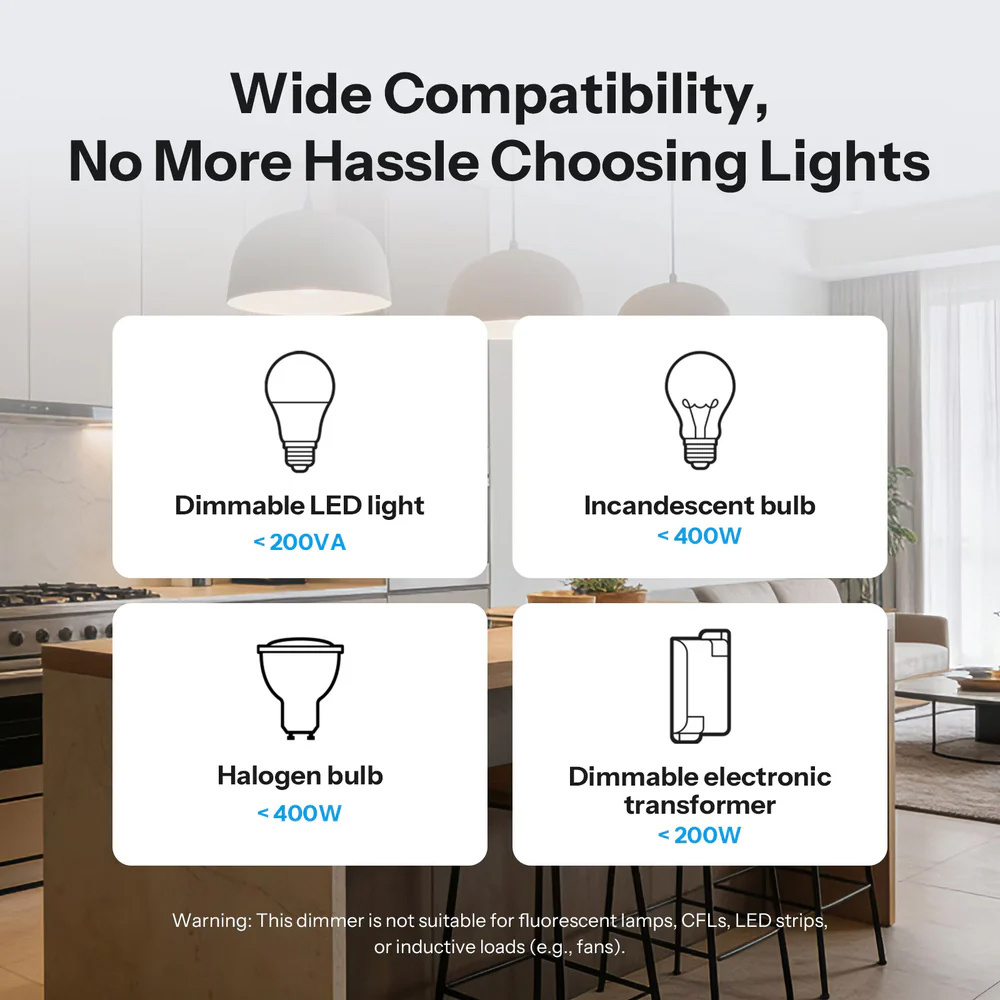 SONOFF smart επιτοίχιος διακόπτης dimmer Orb-DIM, WiFi, Matter, 400W, λευκός - Image 8