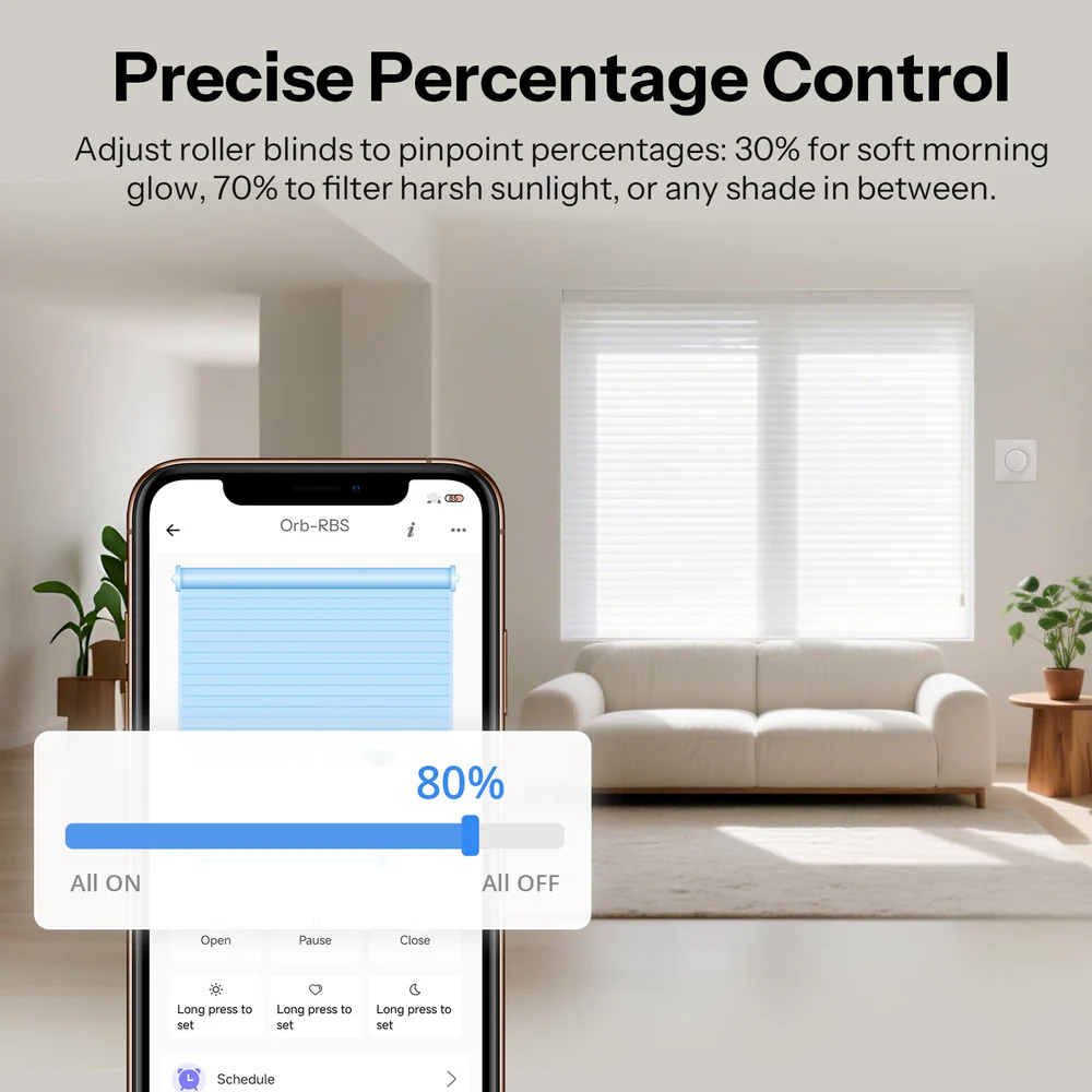SONOFF smart επιτοίχιος διακόπτης ρολών Orb-RBS, WiFi, Matter, 1A, λευκός - Image 5
