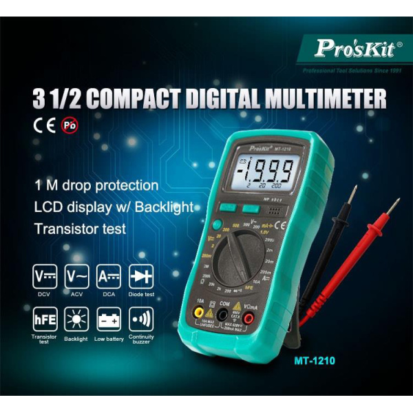 Alternative view of PROSKIT ψηφιακό πολύμετρο MT-1210, μέτρηση AC/DC