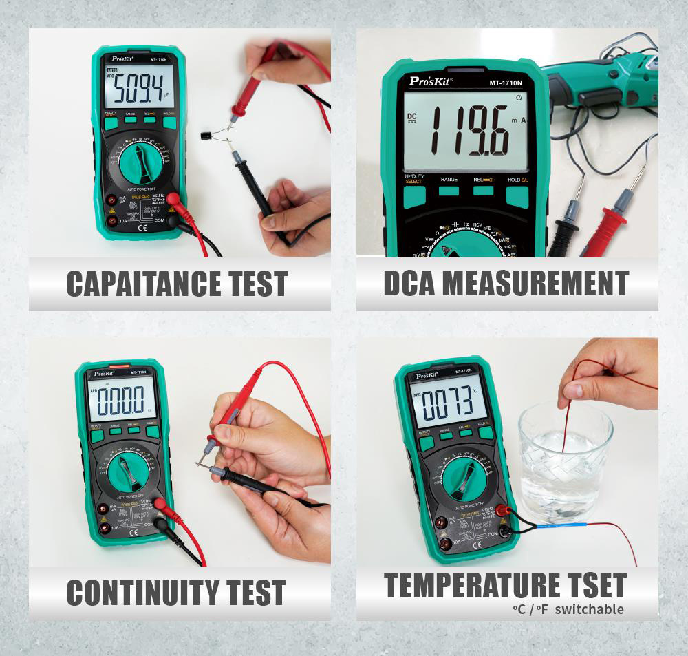 PROSKIT ψηφιακό πολύμετρο MT-1710N, μέτρηση AC/DC, True RMS, NCV - Image 7