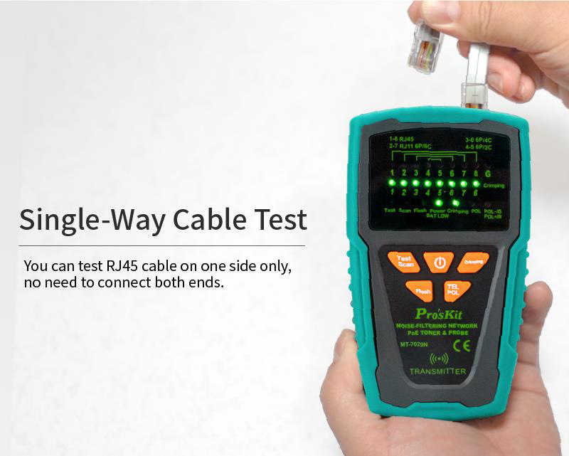 PROSKIT tester καλωδίων δικτύου MT-7029N για RJ45/11/12 - Image 5