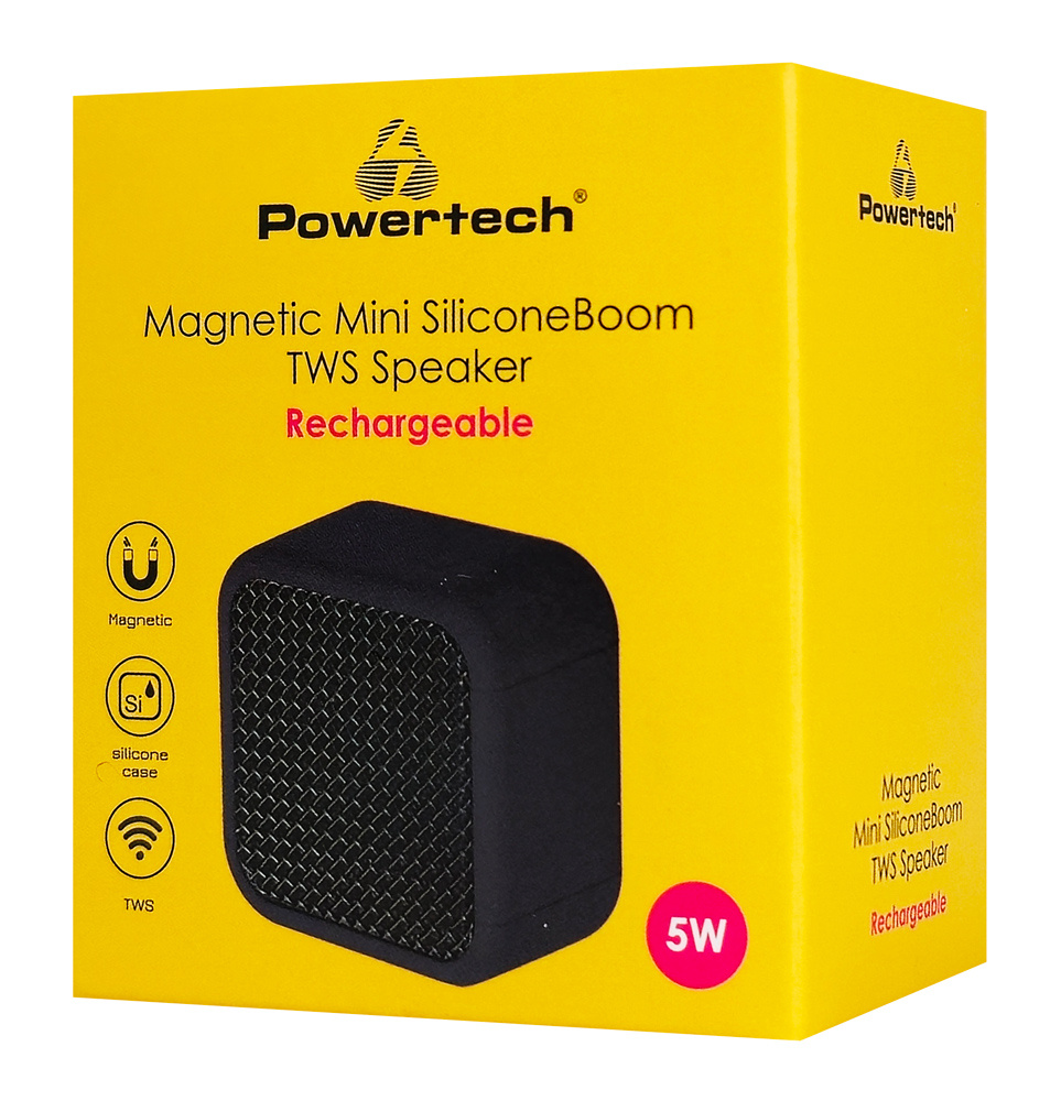 POWERTECH μίνι φορητό ηχείο PT-1626, μαγνητικό, 5W, Bluetooth, 400mAh, μαύρο - Image 3