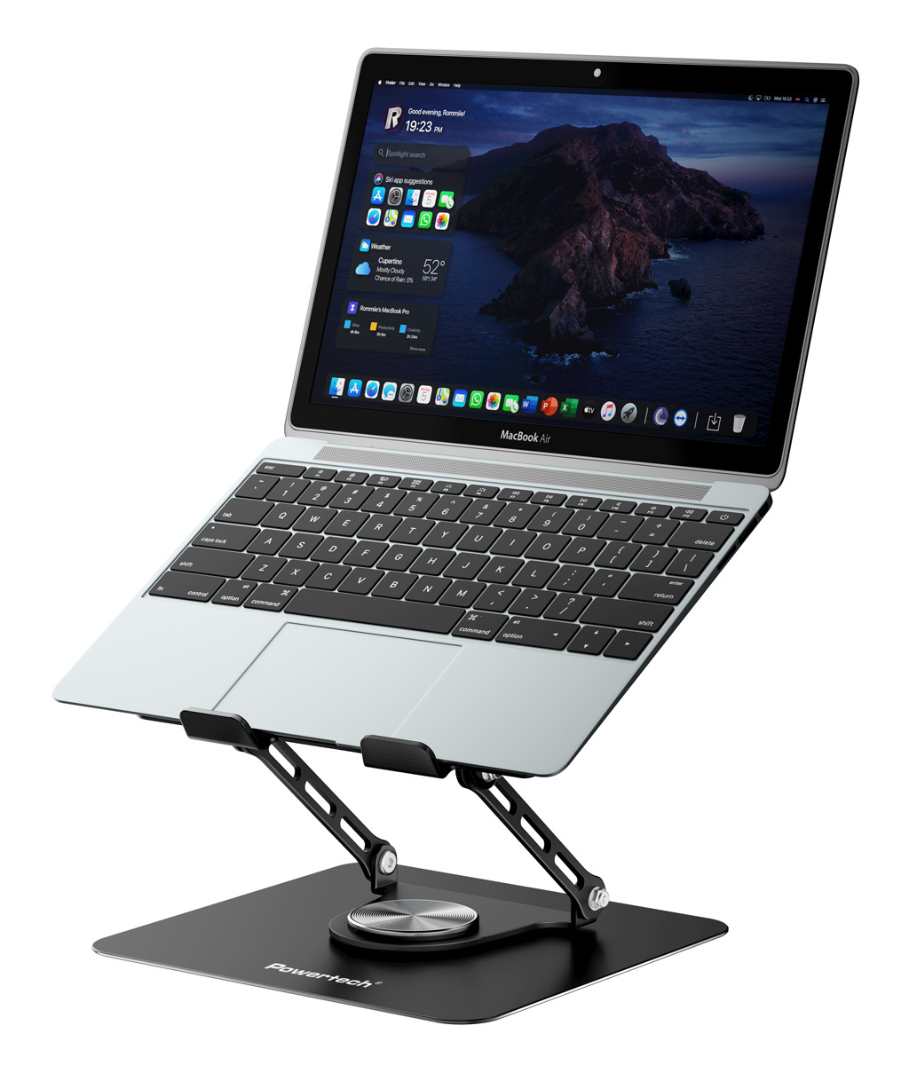 POWERTECH βάση & ψύξη laptop PT-1630 έως 17", 110mm LED fan, μεταλλική, μαύρη - Image 2