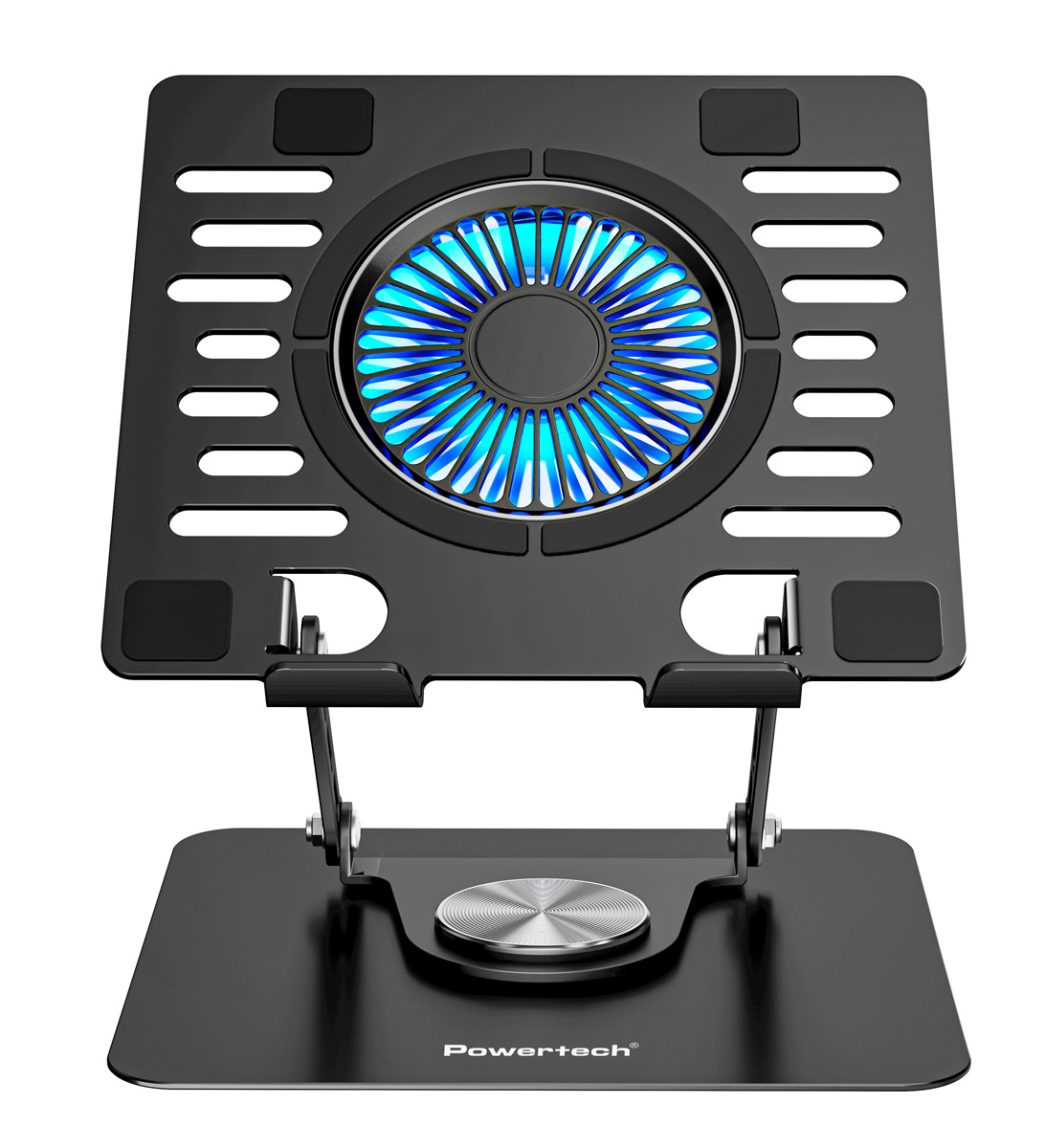 POWERTECH βάση & ψύξη laptop PT-1630 έως 17", 110mm LED fan, μεταλλική, μαύρη - Image 6