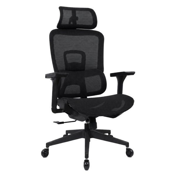 POWERTECH καρέκλα γραφείου PT-1633 με μπράτσα και ανάκλιση, ρυθμιζόμενο ύψος, μαύρη