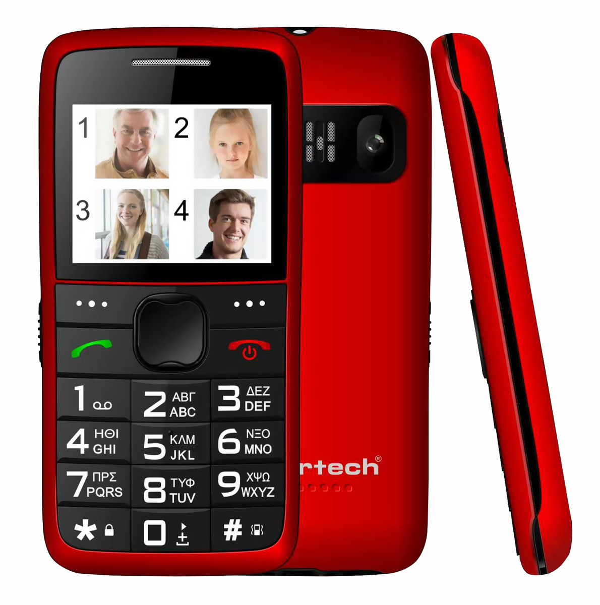 POWERTECH Κινητό Τηλέφωνο Sentry Eco PTM-25, SOS Call, με φακό, κόκκινο - Image 2