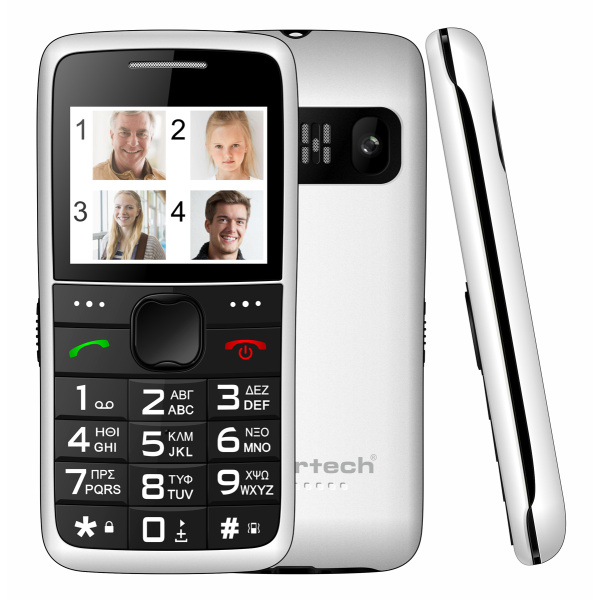 Alternative view of POWERTECH κινητό τηλέφωνο Sentry Eco V2, dual SIM, πλήκτρο SOS, λευκό