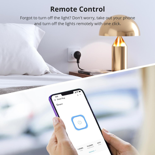 Alternative view of SONOFF smart αντάπτορας ρεύματος S60TPF, μονός, 4000W, WiFi, λευκός