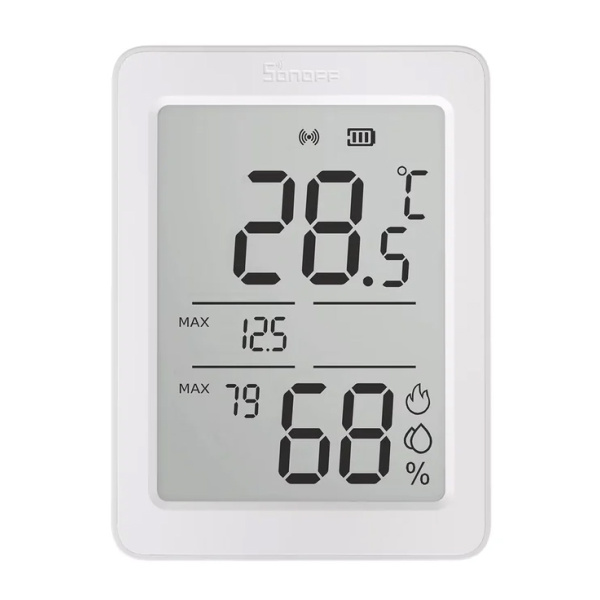SONOFF smart θερμόμετρο & υγρασιόμετρο AirGuard TH, έως 60°C, ZigBee 3.0 & Bluetooth, λευκό