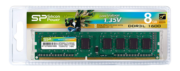 SILICON POWER μνήμη DDR3L UDIMM SP008GLLTU160N02, 8GB, 1600MHz, CL11 - Image 2