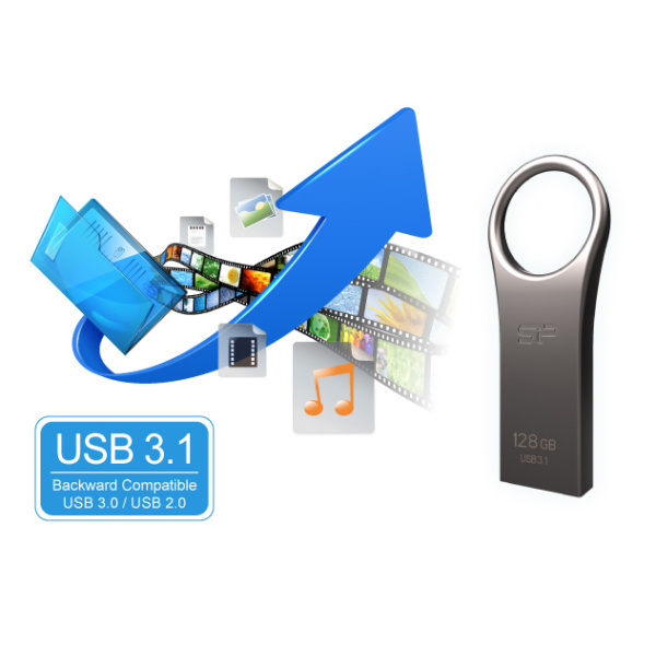 Alternative view of SILICON POWER USB Flash Drive Jewel 80, 32GB, USB 3.2, ασημί