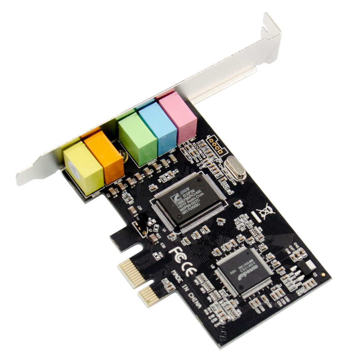 POWERTECH κάρτα επέκτασης ήχου PCIe σε 2x channel audio ST13, CMI8738 + ASM1083 - Image 2
