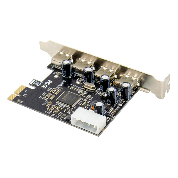 Alternative view of POWERTECH κάρτα επέκτασης PCIe σε 4x USB 2.0 ST622, 480Mbps, ASIX MCS9990
