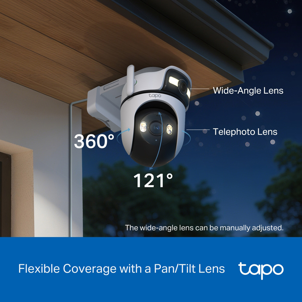 TP-LINK smart κάμερα Tapo C545D, dual lens, 2K/3MP, WiFi, PTZ, IP66, V1.0 - Image 3