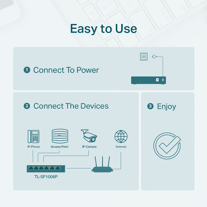 TP-LINK desktop switch TL-SF1006P, 6-Port 10/100Mbps, 4x PoE+, Ver. 1.0 - Image 4