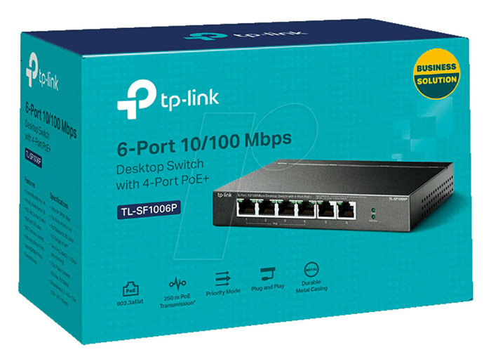 TP-LINK desktop switch TL-SF1006P, 6-Port 10/100Mbps, 4x PoE+, Ver. 1.0 - Image 6