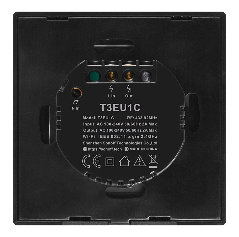 SONOFF smart διακόπτης ΤΧ-T3EU1C, αφής, Wi-Fi, μονός, μαύρος - Image 6