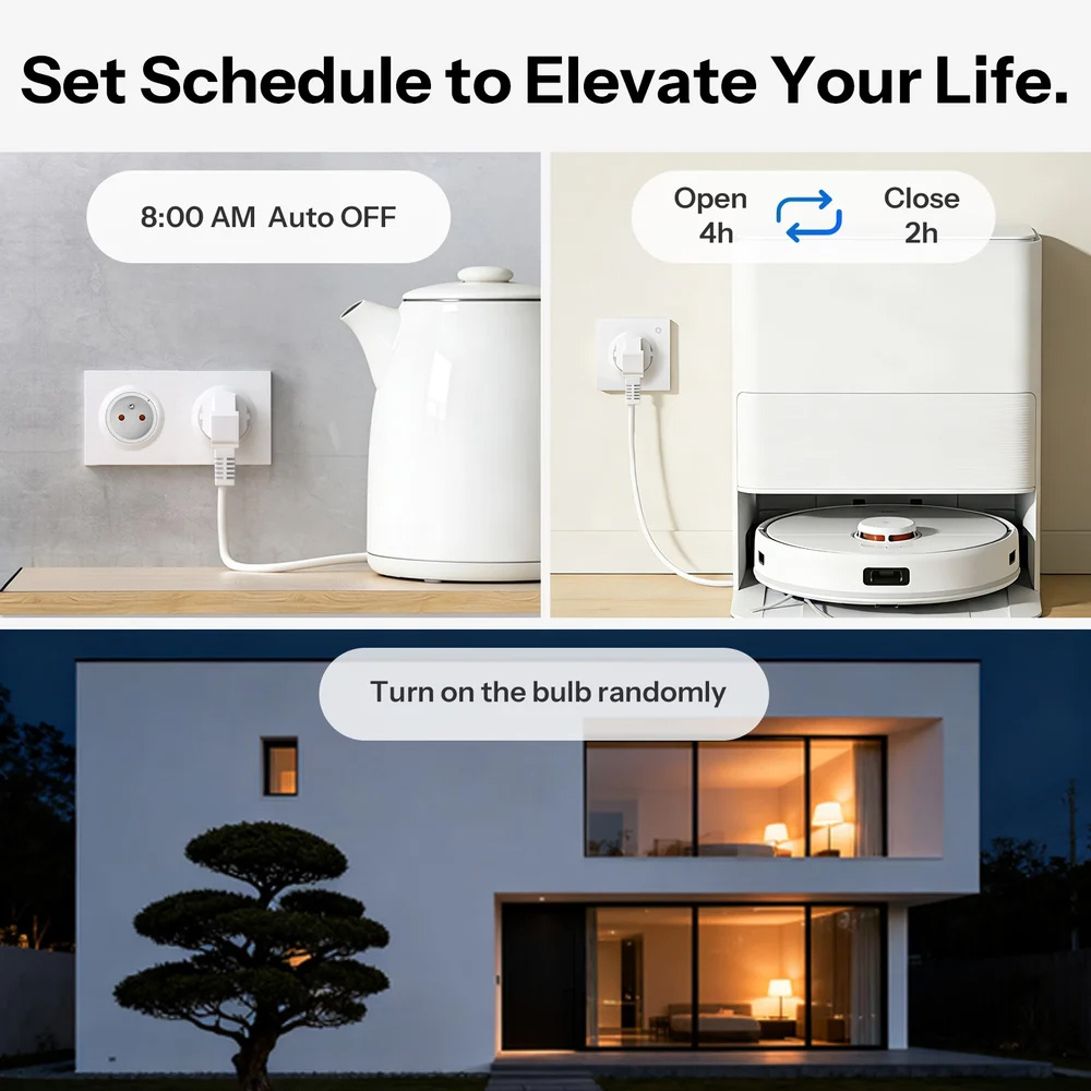 SONOFF smart επιτοίχια πρίζα ρεύματος WS01TPF-E, WiFi, Matter, 16A/4000W, λευκή - Image 4