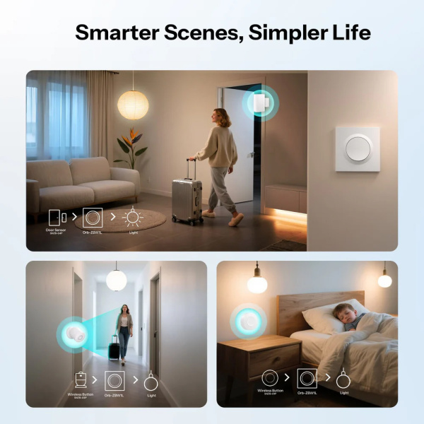 Alternative view of SONOFF smart επιτοίχιος διακόπτης Orb-ZBW1L, μονός, ZigBee 3.0, 6A, λευκός