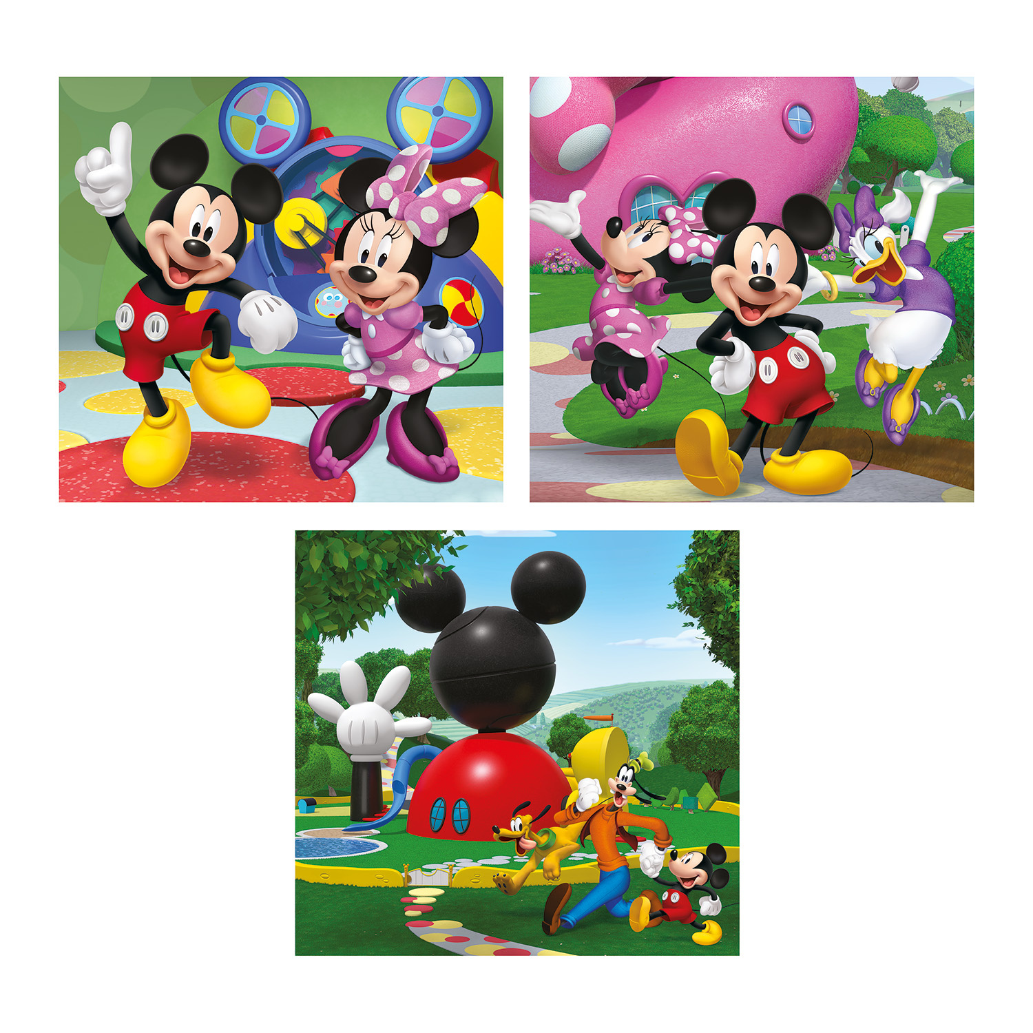 Clementoni Παιδικό Παζλ Super Color Disney Mickey Mouse Club House 3x48 τμχ - Image 2