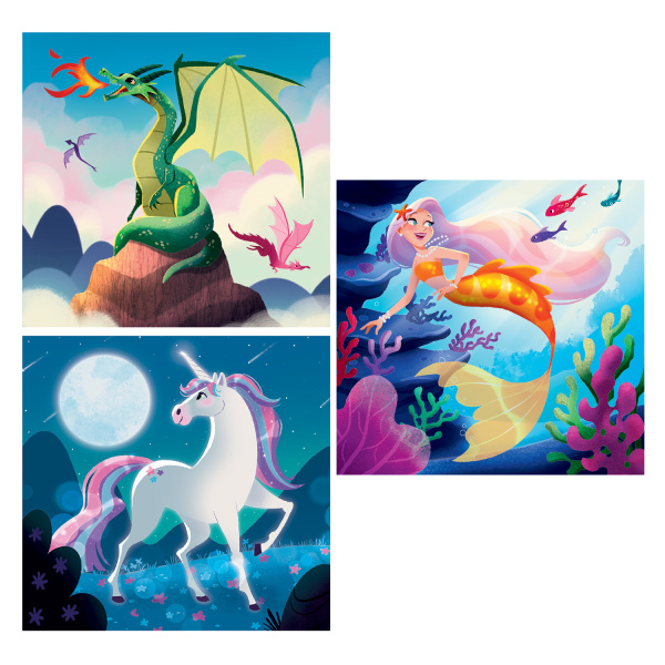 Alternative view of Clementoni Παιδικό Παζλ Super Color Fantastic Creatures 3x48 τμχ