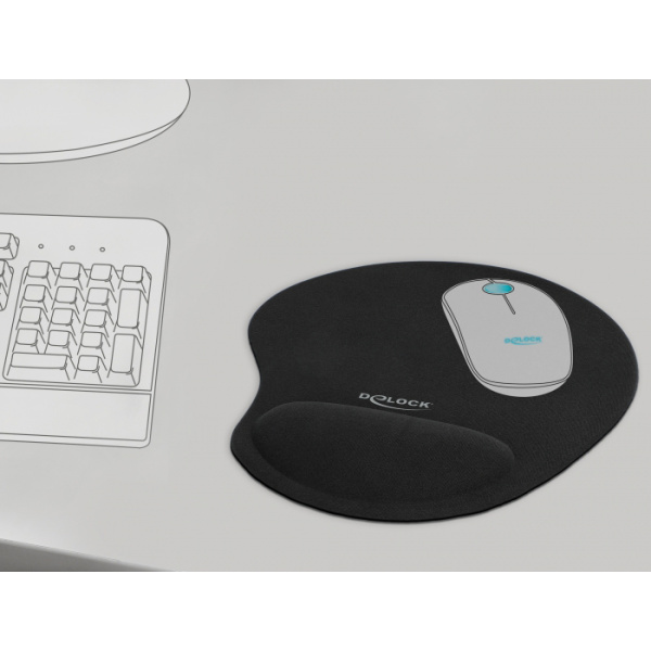 Alternative view of DELOCK mousepad 12040 με gel στήριγμα καρπού, 230 x 202mm, μαύρο