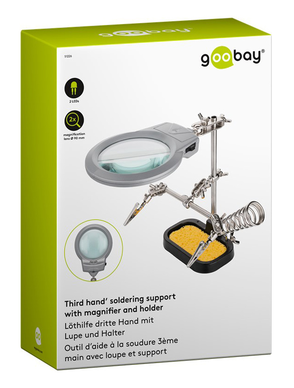 GOOBAY μεγεθυντικός φακός 51226 με clips συγκράτησης, 2x, LED φωτισμός - Image 4