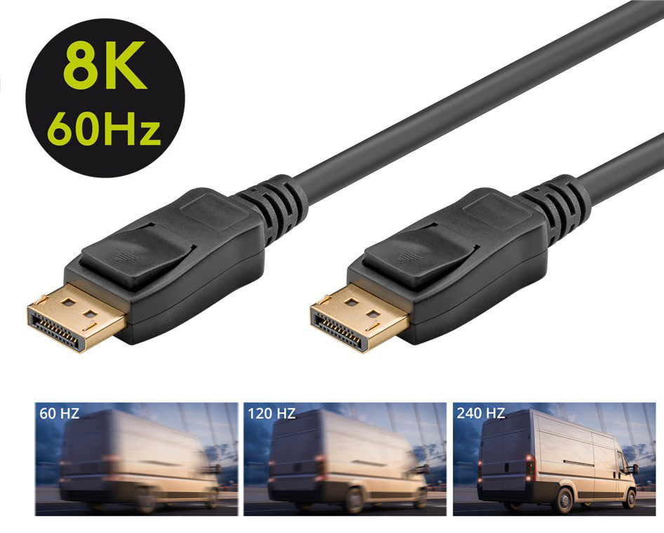 GOOBAY καλώδιο DisplayPort 61699, 8K/60Hz, 32.4 Gbps, 5m, μαύρο - Image 2